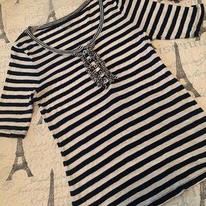 Striped blue and white cute top